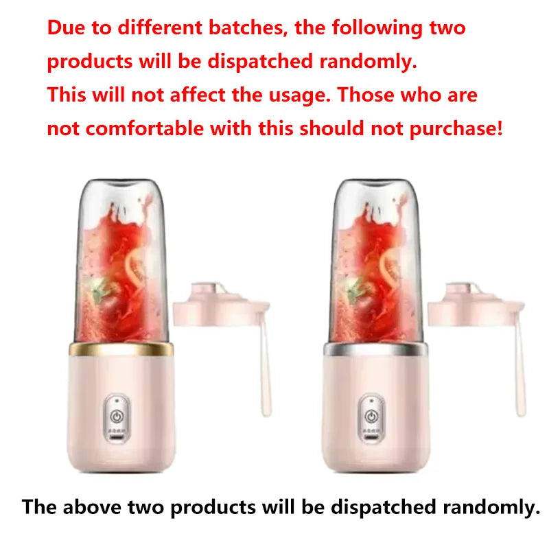 Portable USB Personal Mini Juicer Cup Handheld Travel Blender Single Double Cups for Water Bottles